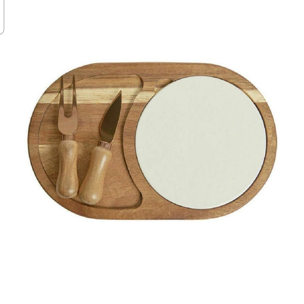 Twine Gourmet Wood & Ceramic Cheese Board